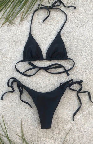 Black Solei Tie Side Bikini Bottom